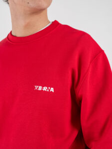 BERNA Felpa girocollo in cotone con logo sul cuore 251075 Rosso (4)