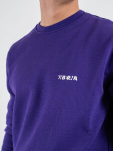 BERNA Felpa girocollo in cotone con logo sul cuore 251075 Viola (1)