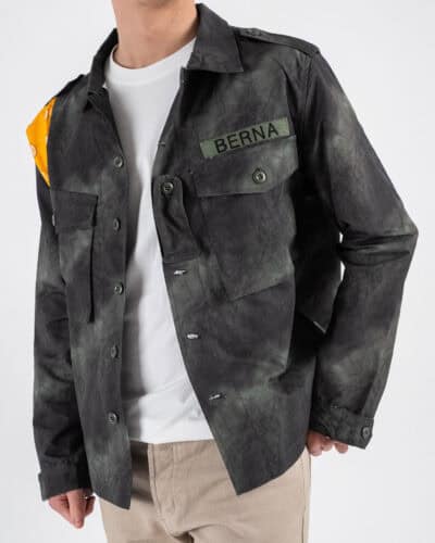 BERNA Giacchetta Tie Dye con stampa sul retro e logo frontale 251245 Verde 4 Nuovi Arrivi