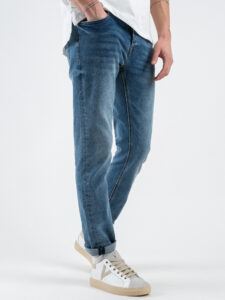 BERNA Jeans basico slim fit elasticizzato 223036 Azzurro (4)