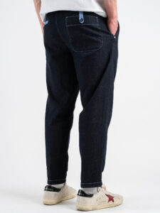 BERNA Jeans morbido con cuciture ed inserti a contrasto 251132 Blu (5)