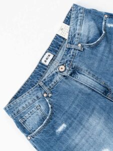 BERNA Jeans slavato con finte rotture 251047 Azzurro (2)