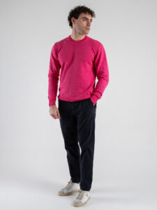 BERNA Maglione girocollo rasato leggero 251035 Fucsia (1)