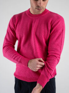 BERNA Maglione girocollo rasato leggero 251035 Fucsia (2)