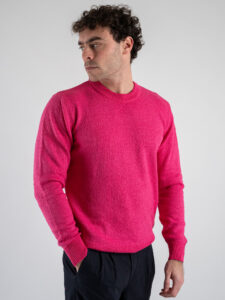BERNA Maglione girocollo rasato leggero 251035 Fucsia (3)