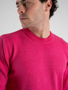 BERNA Maglione girocollo rasato leggero 251035 Fucsia (4)