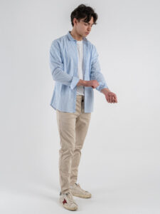 BERNA Pantalone chinos in cotone leggero 251103 Beige (1)