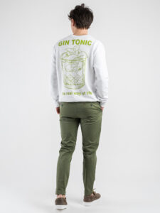 BERNA Pantalone chinos in cotone leggero 251103 Menta (1)