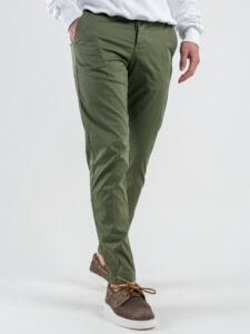 BERNA Pantalone chinos in cotone leggero 251103 Menta (3)