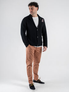 BERNA Pantalone chinos in cotone leggero 251103 Pesca (1)