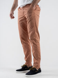 BERNA Pantalone chinos in cotone leggero 251103 Pesca (2)