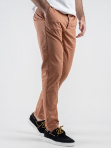 BERNA Pantalone chinos in cotone leggero 251103 Pesca (3)