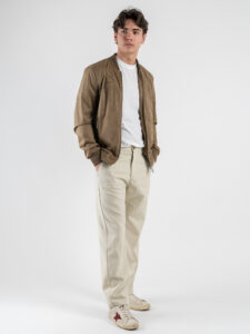 BERNA Pantalone in cotone leggero con gamba morbida 251137 Beige (1)