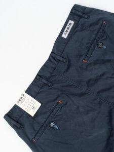 BERNA Pantalone in cotone leggero con pences 251104 Blu (1)