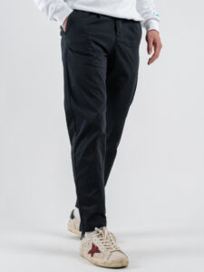 BERNA Pantalone in cotone leggero con pences 251104 Blu (3)