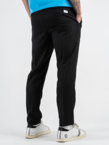 BERNA Pantalone leggero con coulisse in tessuto tencel 251089 Nero (1)