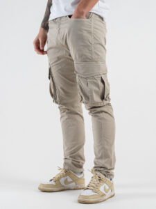BERNA Pantalone tasconato in cotone leggero 251026 Beige (2)