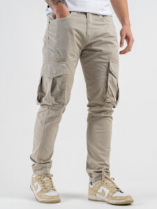 BERNA Pantalone tasconato in cotone leggero 251026 Beige (3)