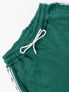 BERNA Pantalone tuta in cotone con banda laterale 251066 Evergreen (2)