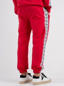 BERNA Pantalone tuta in cotone con banda laterale 251066 Rosso (1)