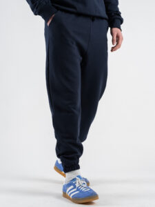 BERNA Pantalone tuta in cotone con polsino sul fondo 251071 Blu (3)
