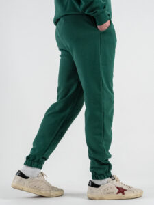 BERNA Pantalone tuta in cotone con polsino sul fondo 251071 Evergreen (4)