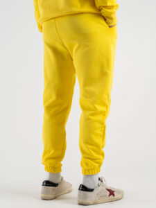 BERNA Pantalone tuta in cotone con polsino sul fondo 251071 Giallo (5)
