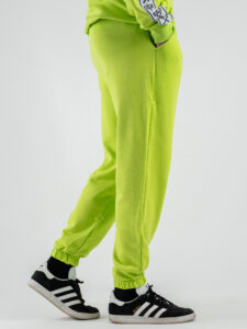 BERNA Pantalone tuta in cotone con polsino sul fondo 251071 Lime (3)