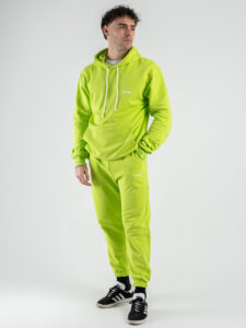 BERNA Pantalone tuta in cotone con polsino sul fondo 251071 Lime (5)