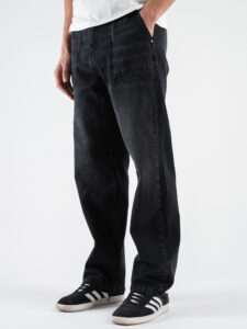 BERNA Pantalone work a gamba morbida 251018 Nero (2)