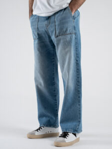 BERNA Pantalone work a gamba morbida 251019 Blue Denim (3)