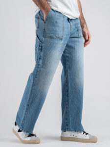 BERNA Pantalone work a gamba morbida 251019 Blue Denim (4)