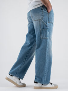 BERNA Pantalone work a gamba morbida 251019 Blue Denim (5)