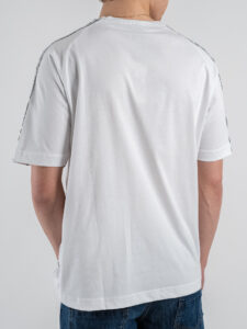 BERNA T-shirt in cotone con banda sulle maniche 251067 Bianco (4)