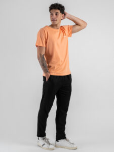 BERNA T-shirt in cotone con logo sul cuore 251072 Albicocca (5)
