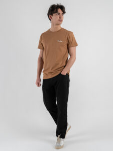 BERNA T-shirt in cotone con logo sul cuore 251072 Cammello (4)