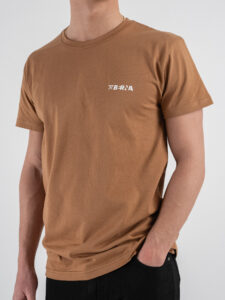 BERNA T-shirt in cotone con logo sul cuore 251072 Cammello (5)