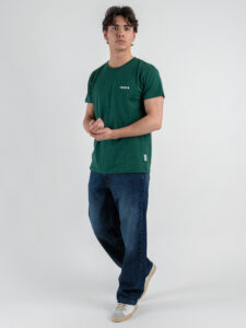 BERNA T-shirt in cotone con logo sul cuore 251072 Evergreen (2)