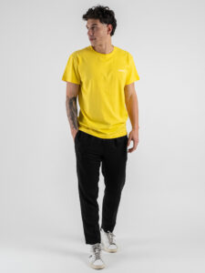 BERNA T-shirt in cotone con logo sul cuore 251072 Giallo (2)