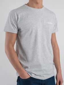 BERNA T-shirt in cotone con logo sul cuore 251072 Grigio Melange (1)