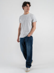 BERNA T-shirt in cotone con logo sul cuore 251072 Grigio Melange (2)