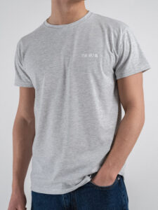 BERNA T-shirt in cotone con logo sul cuore 251072 Grigio Melange (3)