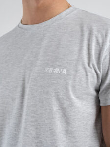 BERNA T-shirt in cotone con logo sul cuore 251072 Grigio Melange (4)