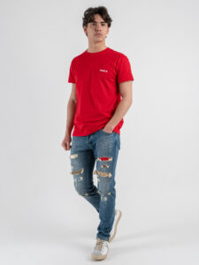BERNA T-shirt in cotone con logo sul cuore 251072 Rosso (2)