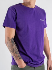BERNA T-shirt in cotone con logo sul cuore 251072 Viola (1)