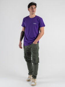 BERNA T-shirt in cotone con logo sul cuore 251072 Viola (2)