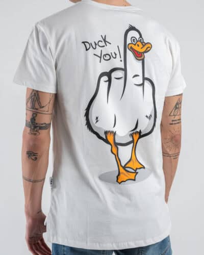 BERNA T shirt in cotone con stampa DUCK YOU 246125 Bianca 3 Nuovi Arrivi