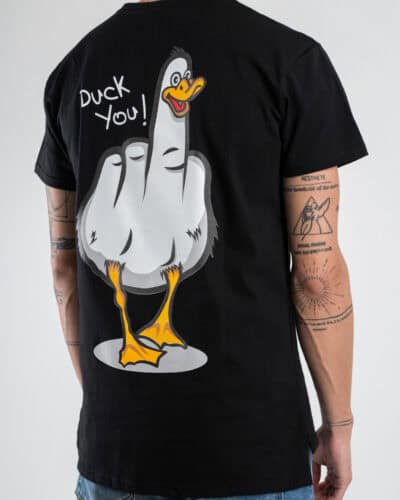 BERNA T shirt in cotone con stampa DUCK YOU 246125 Nera 3 Nuovi Arrivi