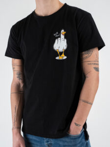 BERNA T-shirt in cotone con stampa DUCK YOU 246125 Nera (5)