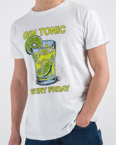 BERNA T shirt in cotone con stampa GIN TONIC 251296 Bianco 6 Nuovi Arrivi
